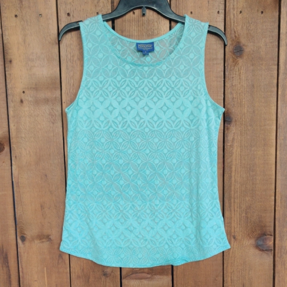 Pendleton Women's Teal Patterned Tank Top